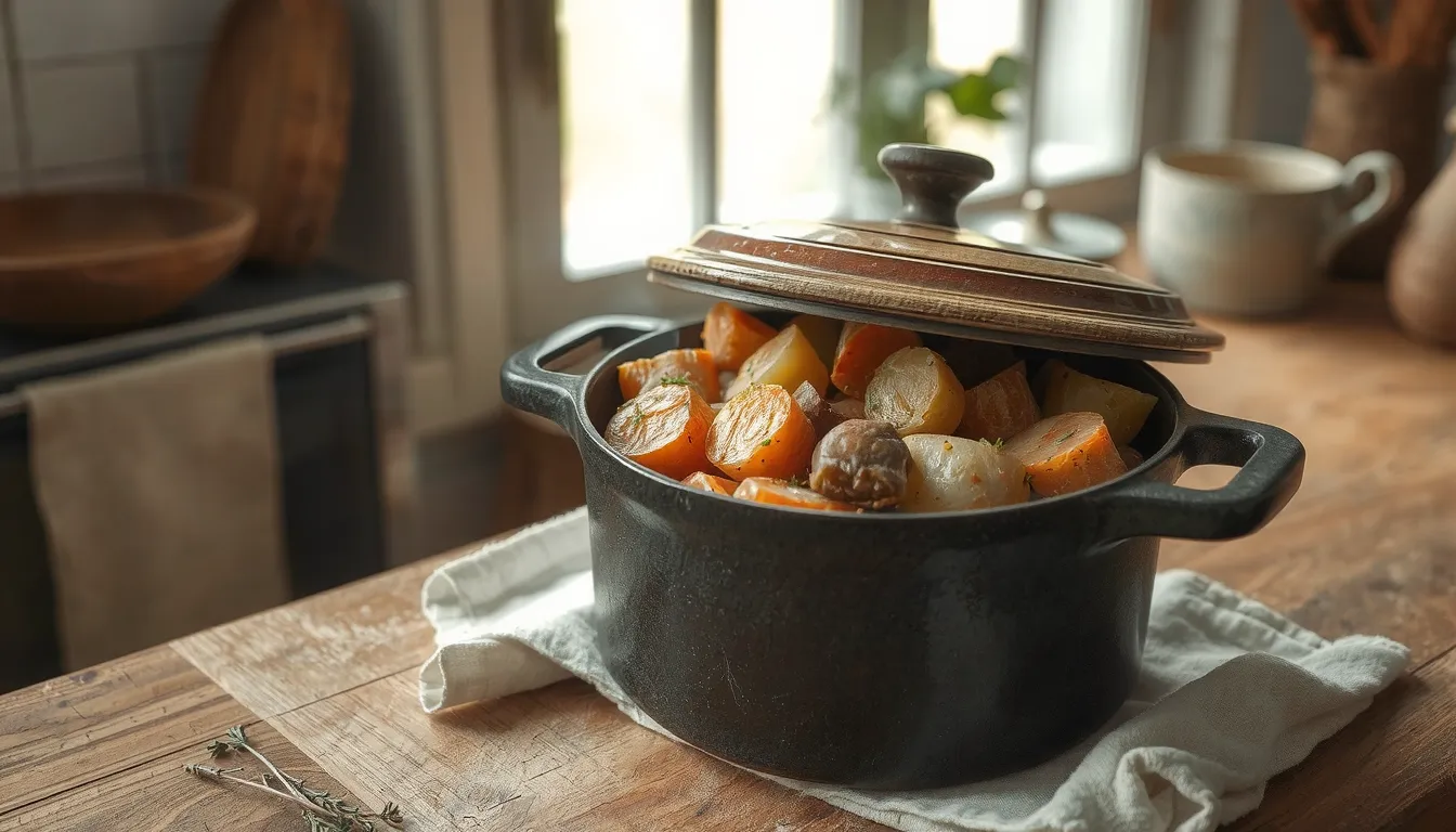 légumes fondants en cocotte
