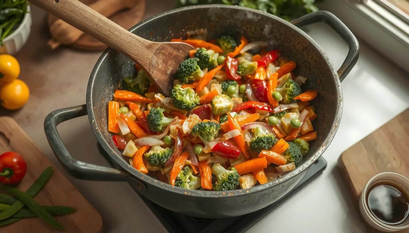 sauté de légumes à la poêle